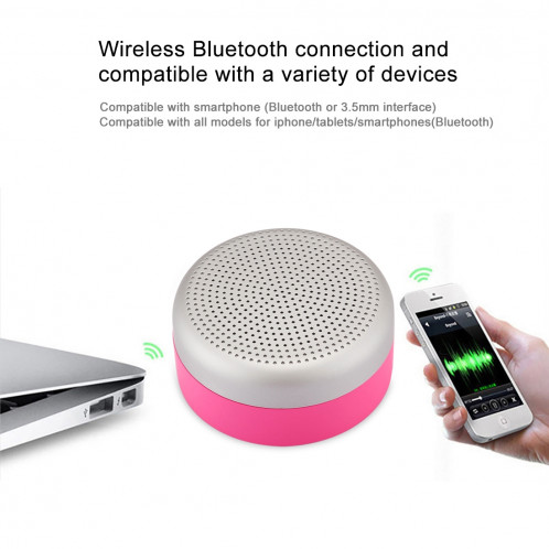 M227 Haut-parleur Bluetooth de lecture de musique multifonctions, prise en charge des appels mains libres et carte TF et fonction audio AUX (magenta) SH000M1657-012