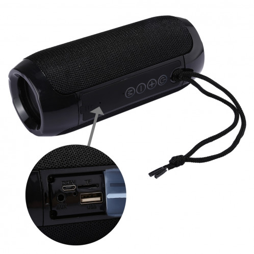 Haut-parleur stéréo portable Bluetooth TG117, avec micro intégré, prise en charge des appels mains libres et carte TF & AUX IN & FM, Bluetooth Distance: 10 m (noir) SH001B679-011