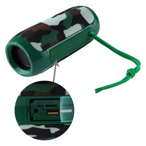 T & G TG117 Haut-parleur stéréo sans fil Bluetooth V4.2 portable avec corde, avec microphone intégré, prise en charge des appels mains libres et carte TF & AUX IN & FM, Bluetooth Distance: 10 m (vert) SH001G1794-011