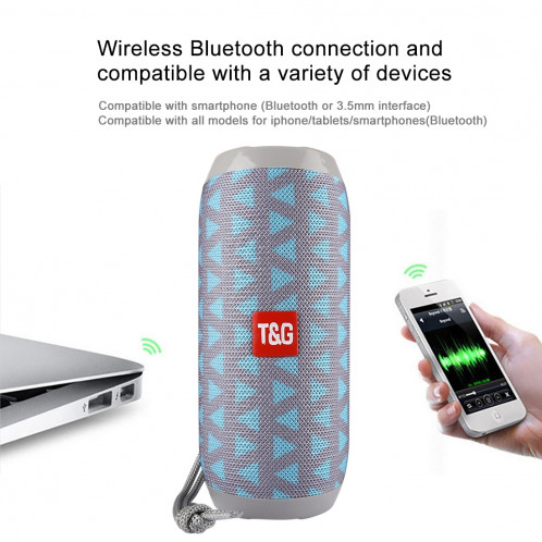 Haut-parleur stéréo portable Bluetooth TG117, avec microphone intégré, prise en charge des appels mains libres et carte TF & AUX IN & FM, Bluetooth Distance: 10 m (bleu) SH001L1362-011