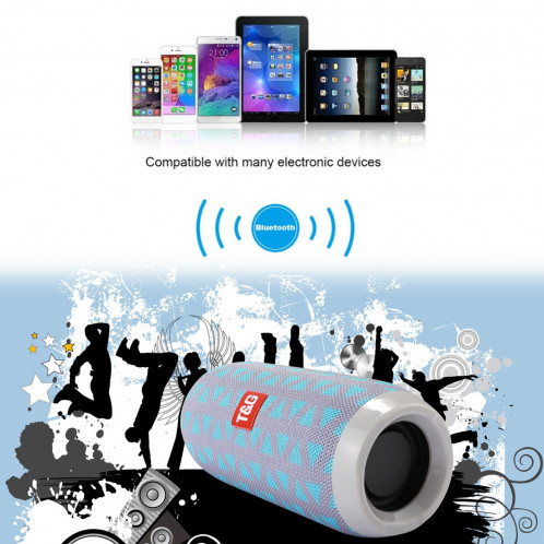 Haut-parleur stéréo portable Bluetooth TG117, avec microphone intégré, prise en charge des appels mains libres et carte TF & AUX IN & FM, Bluetooth Distance: 10 m (bleu) SH001L1362-011