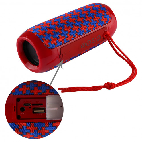 T & G TG117 Haut-parleur stéréo sans fil Bluetooth V4.2 portable avec corde, avec microphone intégré, prise en charge des appels mains libres et carte TF & AUX IN & FM, Bluetooth Distance: 10 m (rouge) SH001R83-011