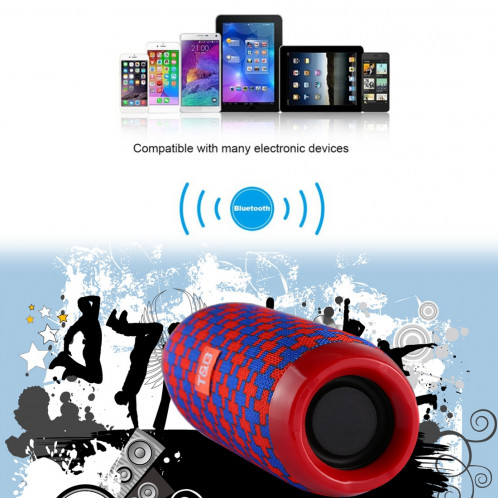 T & G TG117 Haut-parleur stéréo sans fil Bluetooth V4.2 portable avec corde, avec microphone intégré, prise en charge des appels mains libres et carte TF & AUX IN & FM, Bluetooth Distance: 10 m (rouge) SH001R83-011