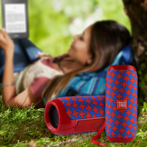 T & G TG117 Haut-parleur stéréo sans fil Bluetooth V4.2 portable avec corde, avec microphone intégré, prise en charge des appels mains libres et carte TF & AUX IN & FM, Bluetooth Distance: 10 m (rouge) SH001R83-011