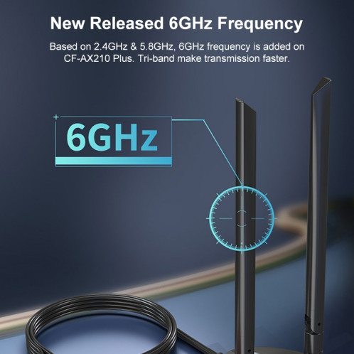 Comfast CF-AX210 plus 5374Mbps Tri-Band + Bluetooth 5.2 Carte réseau sans fil PCI-E sans fil SC0027549-07