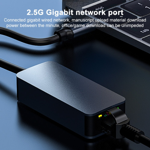 Adaptateur Ethernet de carte réseau RJ45 de type C à 2 500 Mbps (gris) SH478H877-07