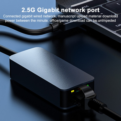 Adaptateur Ethernet pour carte réseau USB-A vers RJ45 2 500 Mbps (gris) SH479H959-07