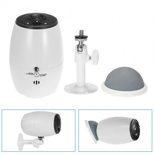 VESAFE VS-DC01 Sécurité HD 720P deux voies audio sans fil Wifi caméra IP, vision nocturne de soutien et détection PIR et carte TF, IP54 étanche (blanc) SH093W88-014