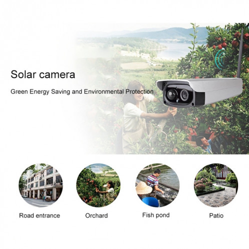 VESAFE VS-Y3 Caméra IP de sécurité solaire HD 1080P d'extérieur, détection de mouvement de support et réveil par IRP, étanche IP66 (blanc) SH094W1732-013