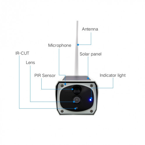 Caméra batterie solaire YS-Y4 1080P HD Wifi Wifi, détection de mouvement, vision nocturne infrarouge et carte SD (max. 32 Go) SH0107335-017