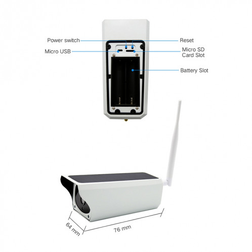 Caméra batterie solaire YS-Y4 1080P HD Wifi Wifi, détection de mouvement, vision nocturne infrarouge et carte SD (max. 32 Go) SH0107335-017