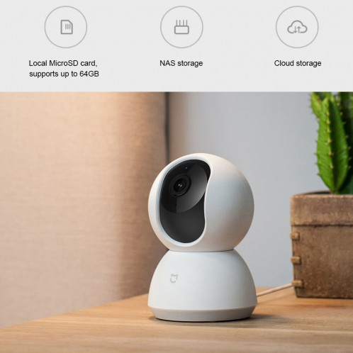 Caméra IP intelligente d'origine Xiaomi MIJIA Xiaobai Édition améliorée 1080P HD Angle de vue de 360 degrés, prise en charge de la détection de mouvement AI et de la vision infrarouge et d'une carte micro SX121W577-012