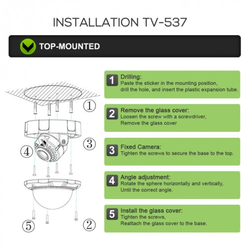 COTIER TV-537H5 / IP AF POE H.264 ++ 5MP caméra dôme IP mise au point automatique 4x Zoom 2.8-12MM caméras de surveillance à objectif (blanc) SC130W1830-011