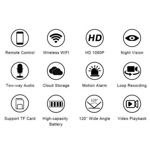 Caméra de surveillance à distance de réseau WiFi WD9 1080P, détection de mouvement de soutien / Vision nocturne infrarouge / interphone vocal bidirectionnel SH01761065-017