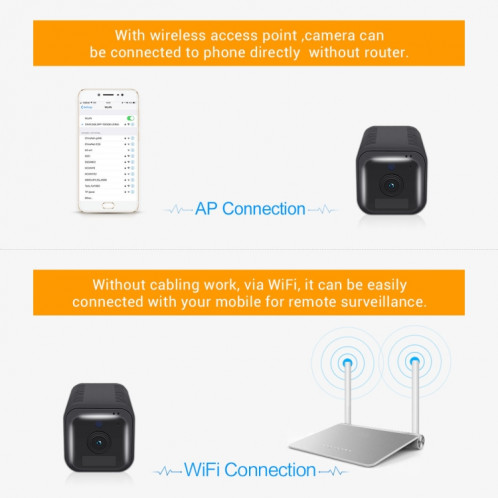 Caméra IP WiFi avec batterie rechargeable Full HD ESCAM G18 1080P, prise en charge de la vision nocturne / détection de mouvement PIR / carte TF / audio bidirectionnel (noir) SE179B1259-015