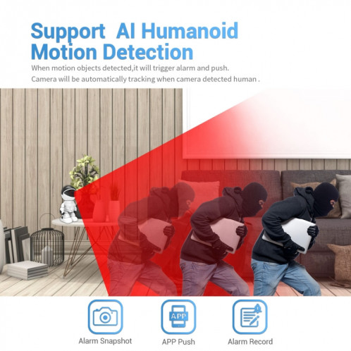 Caméra IP WiFi robot ESCAM PT205 HD 1080P, détection de mouvement / vision nocturne, distance IR: 10 m, SE0191464-017