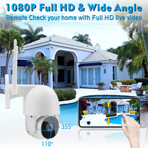 TUYA QX45 1080P Full HD IP65 Imperméable Caméra IP sans fil 2.4g, prise en charge de la détection de mouvement et de la vision audio et de la nuit à deux voies SH13UK481-09