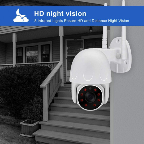 TUYA QX45 1080P Full HD IP65 Imperméable 2.4G Caméra IP sans fil, support Amazon Alexa & Google Home & Motion Détection & Vision de l'audio et de la nuit à deux voies SH14EU693-09