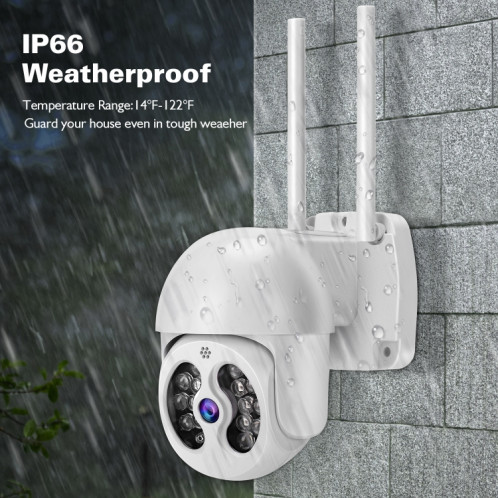 TUYA QX56 3.0 millions de pixels IP66 IP66 Imperméable 2.4G Caméra IP sans fil, Support Amazon Alexa & Google Home & Motion Détection & Détection de mouvement et de la carte audio à deux voies Vision nocturne et de SH16AU1605-08