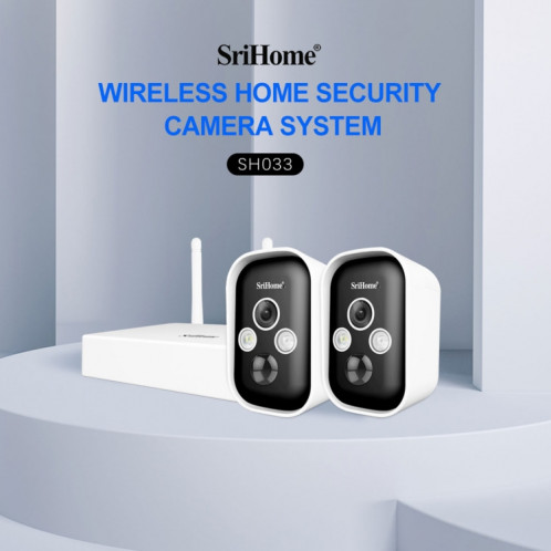 Srihome SH033 3.0 millions de pixels FHD Système de caméra de sécurité à domicile sans fil à la maison sans fil SS26EU203-014