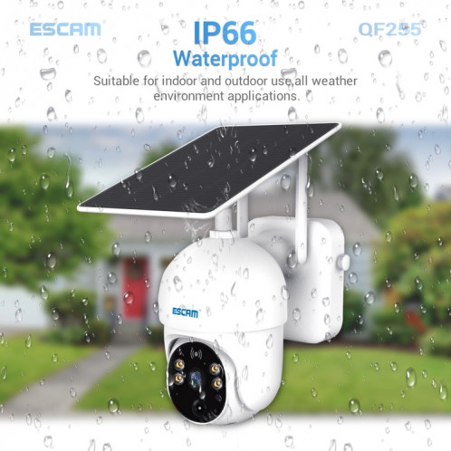 Escam QF255 2,0 millions de pixels 1080p HD WiFi Caméra solaire, Support Deux-VOIX et PIR Vision et carte Night Vision & TF SE02351650-016