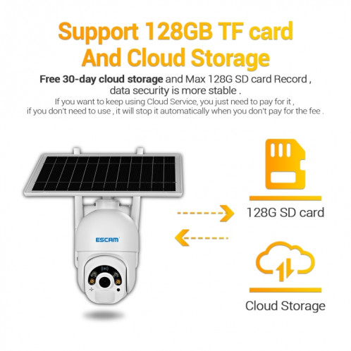 Escam QF450 HD 1080P 4G Version EU Caméra IP à énergie solaire sans mémoire, supporte la détection de mouvement de l'audio et du PIR à double sens et la vision nocturne et la carte TF SE0239441-014