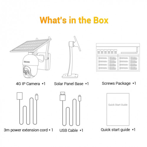 Escam QF450 HD 1080p 4G Version US Version Solaire Powered IP Powered Caméra sans mémoire, Soutenir la détection de mouvement audio et PIR à double sens et carte nuit et carte TF SE0241262-014