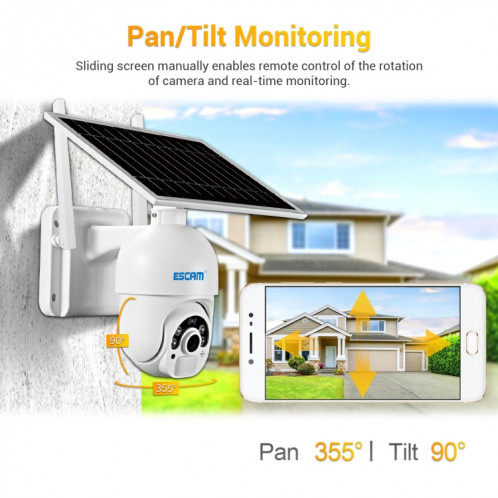 Escam QF450 HD 1080p 4G Version US Version Solaire Powered IP Powered Caméra sans mémoire, Soutenir la détection de mouvement audio et PIR à double sens et carte nuit et carte TF SE0241262-014