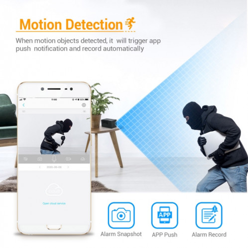 G17 2.0 millions de pixels HD 1080P Smart WiFi IP Caméra IP, Support Night Vision & Deux voies Distection audio & Motion et carte TF, Fiche Audio SH10AU646-013