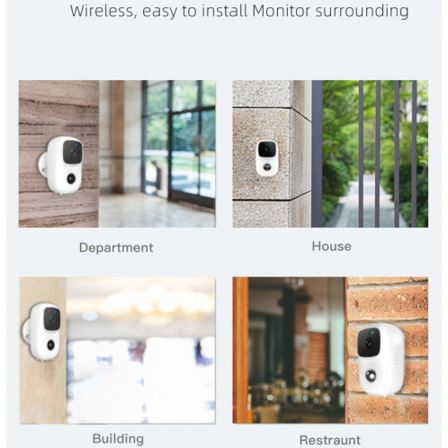 B90 Caméra de surveillance de la batterie à faible puissance, support d'interphone bidirectionnel, carte TF, induction du corps humain PIR SH03151663-011