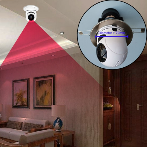 DP17 2.0 millions de pixels Dual lumière Source Smart Dual-Band WIFI 1080P HD Network Network Light Caméra ampoule, Support Vision nocturne infrarouge et détection audio et de mouvement à deux voies et carte TF SH03191219-08