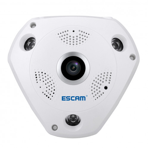 ESCAM Shark QP180 960P 360 degrés Fisheye objectif 1.3MP WiFi IP Camera, détection de mouvement de soutien / vision nocturne, Distance IR: 10m SE0327336-020