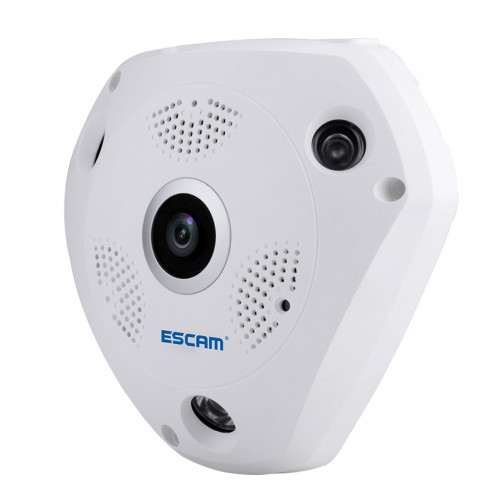 ESCAM Shark QP180 960P 360 degrés Fisheye objectif 1.3MP WiFi IP Camera, détection de mouvement de soutien / vision nocturne, Distance IR: 10m SE0327336-020