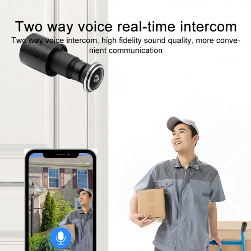 SDTX-9 1,8 mm Focal Home Home WiFi Remote Electronic Cat Eye Camera (noir) SH361B1127-07