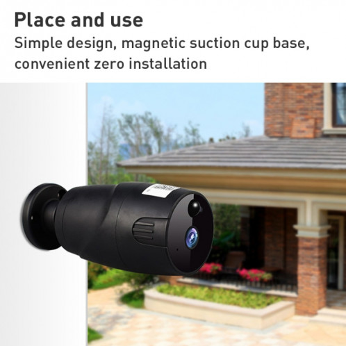Caméra de surveillance intelligente WiFi GH6, prise en charge de la vision nocturne/audio bidirectionnel (noir) SH384B154-09