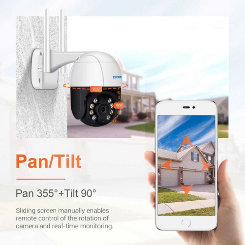 ESCAM QF218 1080P Pan / Tilt AI Détection humanoïde IP66 Caméra IP WiFi étanche, Prise en charge ONVIF / Vision nocturne / Carte TF / Audio bidirectionnel, Prise UE SE28EU358-015