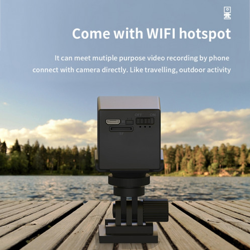 CAMSOY S30W 1080P faible consommation d'énergie WiFi caméra d'action réseau sans fil enregistreur grand angle avec support SC13011179-013