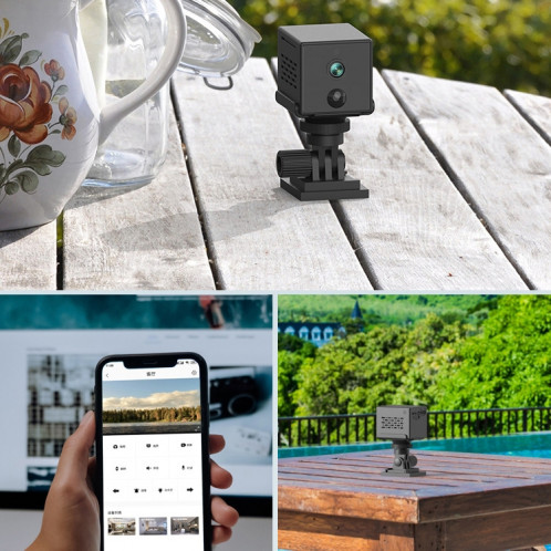 CAMSOY S30W 1080P faible consommation d'énergie WiFi caméra d'action réseau sans fil enregistreur grand angle avec support SC13011179-013