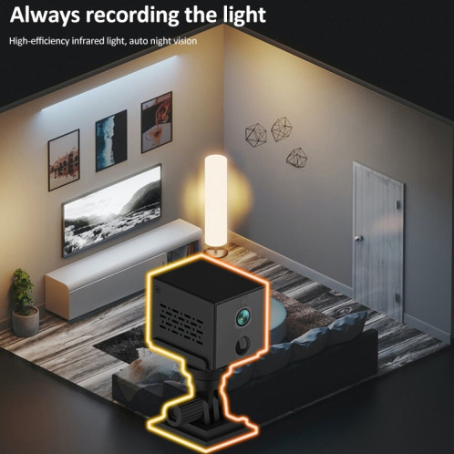 CAMSOY S30W 1080P faible consommation d'énergie WiFi caméra d'action réseau sans fil enregistreur grand angle avec support SC13011179-013