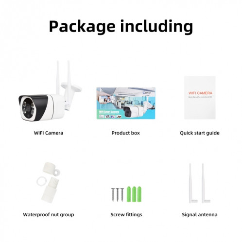 Caméra IP sans fil HD Q29 1080P, prise en charge de la détection de mouvement et de la carte nocturne infrarouge et carte TF, SH62EU1301-07