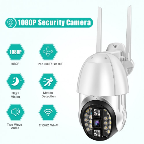QX33 1080P PANORAMIQUE PTZ PTZ 360 degure Caméra WiFi rotative 360P degré, Prise en charge de la journée et de la nuit de la couleur et de la voix à deux voies d'alarme de détection de mouvement et de détection de SH67AU1871-012