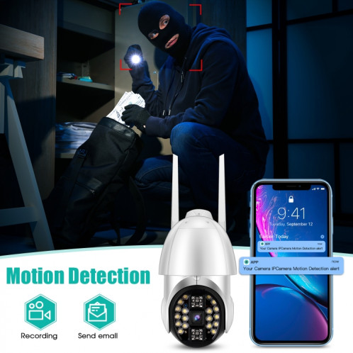 QX33 1080P PANORAMIQUE PTZ PTZ 360 degure Caméra WiFi rotative 360P degré, Prise en charge de la journée et de la nuit de la couleur et de la voix à deux voies d'alarme de détection de mouvement et de détection de SH67AU1871-012