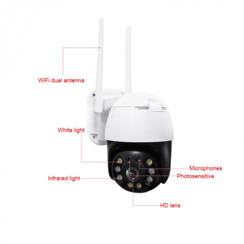QX36 1080P 3.0mp 3.0mp 3.6mm Lens IP65 Imperméable PTZ PTZ 360 degrés Appareil photo WiFi rotatif à 360 degrés, Prise en charge de la journée et de la nuit Colorie et à deux voies Voice Intercom & Motion Humanoid SH68EU1384-014