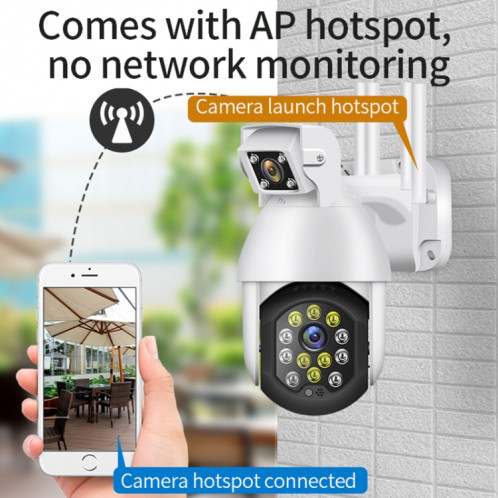QX41 1080P 2.0mp double objectif IP66 Imperméable PTZ PTZ PTZ WiFi Caméra, Prise en charge de la journée et de la nuit Couleur et de la voix à deux voies d'interphone et d'alarme intelligente et de lecture vidéo et SH69US1419-015