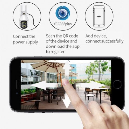 QX41 1080P 2.0mp double objectif IP66 Imperméable PTZ PTZ PTZ WiFi Caméra, Prise en charge de la journée et de la nuit Couleur et de la voix à deux voies d'interphone et d'alarme intelligente et de lecture vidéo et SH69US1419-015