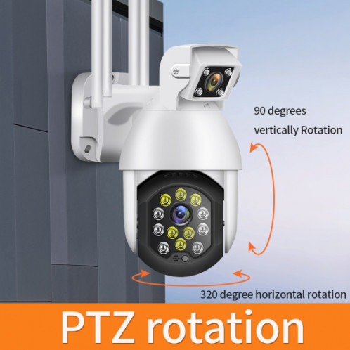 QX41 1080P 2.0mp double objectif IP66 Imperméable PTZ PTZ PTZ WiFi Caméra, Prise en charge de la journée et de la nuit de la couleur et de la voix à deux voies d'interphone et de l'alarme intelligente et de la SH69AU1597-015