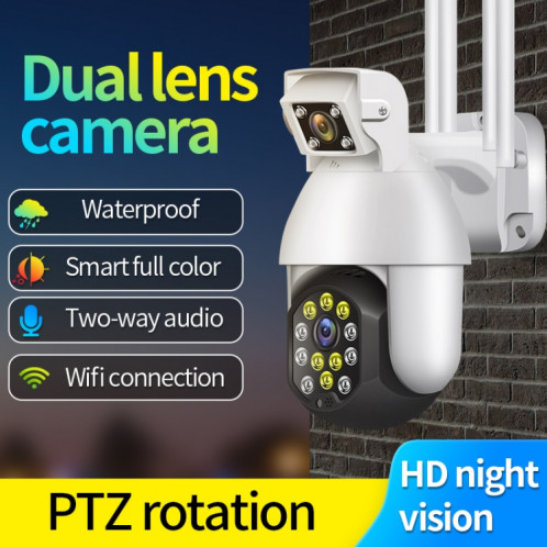 QX41 1080P 2.0mp double objectif IP66 Imperméable PTZ PTZ PTZ WiFi Caméra, Prise en charge de la journée et de la nuit de la couleur et de la voix à deux voies d'interphone et de l'alarme intelligente et de la SH69AU1597-015