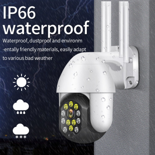 QX41 1080P 2.0mp double objectif IP66 Imperméable PTZ PTZ PTZ WiFi Caméra, Prise en charge de la journée et de la nuit Couleur et de la voix à deux voies d'interphone et d'alarme intelligente et de lecture vidéo et SH69US1419-015