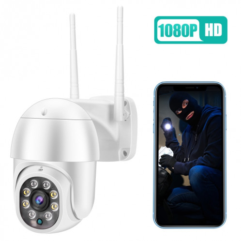 QX43-2 1080P 2.0mp 2,0mp Lentille IP66 Imperméable PTZ PTZ rotative WiFi Caméra, Support Infrarouge Night Vision et Deux-Bidouins Interphone et Détection de mouvement et 128 Go de carte TF, Bouchon EU SH70EU1154-011