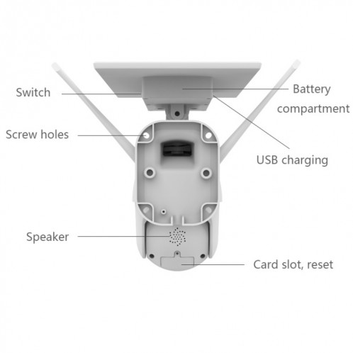 Caméra IP sans fil Solar T21 1080P HD, détection de mouvement de support et carte nocturne infrarouge et carte TF SH15731214-019